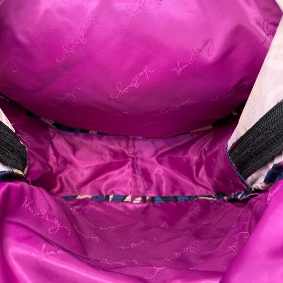 Vera Bradley Lighten Up African Violet Floral Print Large Backpack - Picture 7 of 8